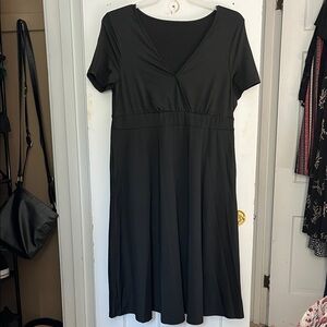 SHEIN Classic Black Midi Dress